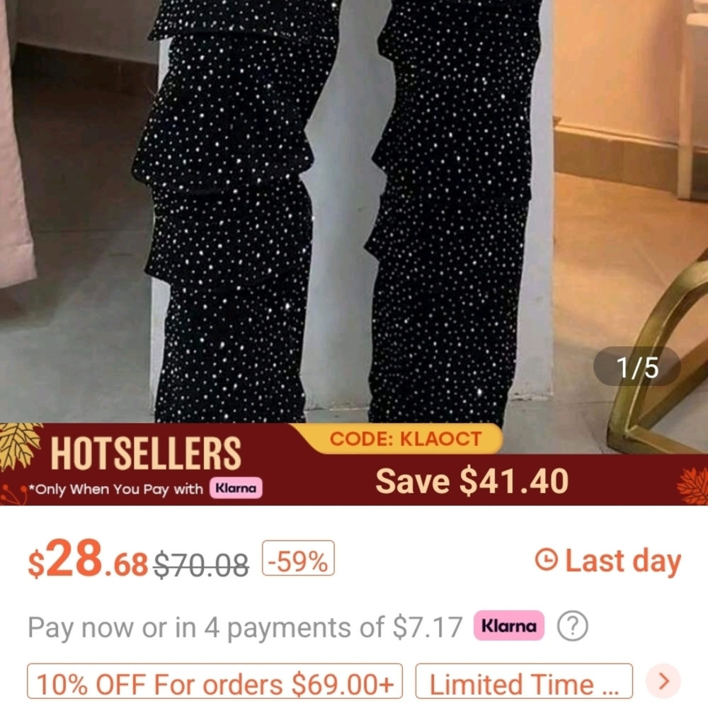 Black Polka Dot Women's Pants